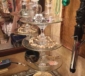 repurposed candle sticks to tiered jewelry tray for 6 00, crafts, how to, organizing, repurposing upcycling