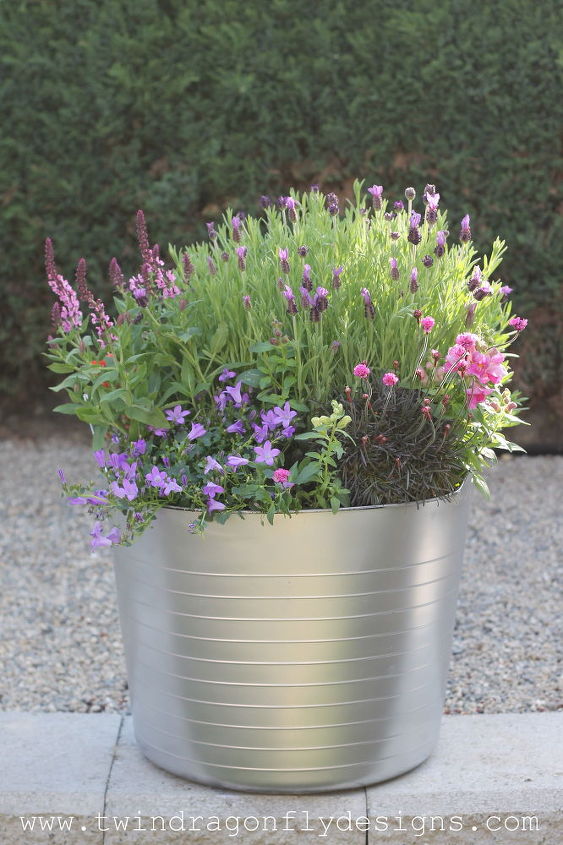 diy faux galvanized planter, container gardening, crafts, flowers, gardening