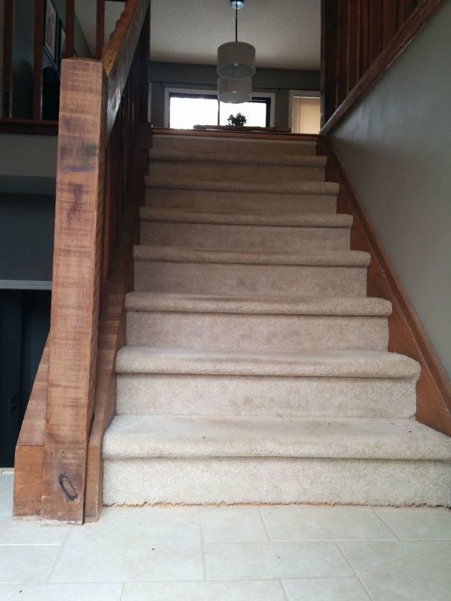 split foyer staircase gets a makeover, foyer, stairs