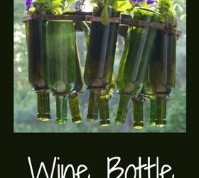 wine bottle hanging basket, container gardening, flowers, gardening, how to, repurposing upcycling