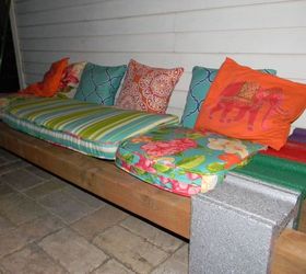 cinder block bench, Sit back Relax Enjoy your new seating area