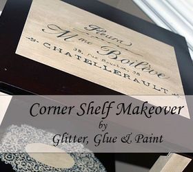 corner shelf makeover, painted furniture