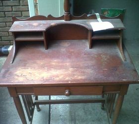 q antique desk id, painted furniture, repurposing upcycling