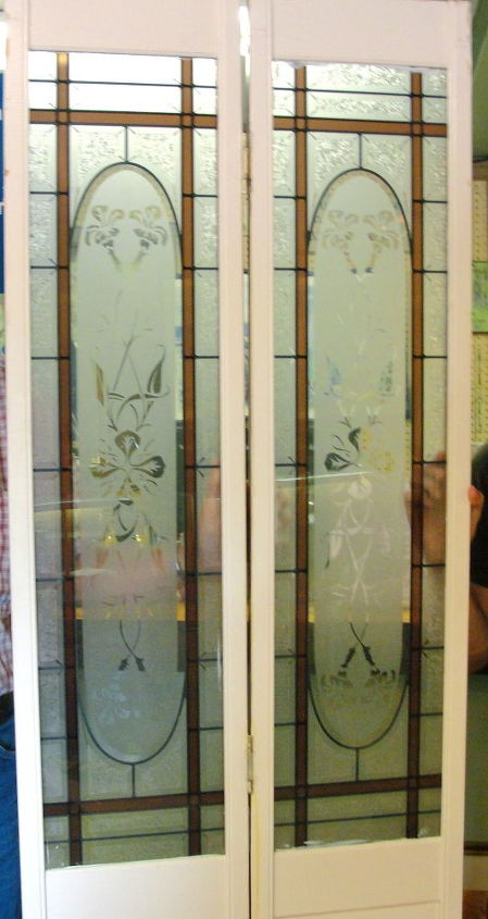 q reusing deco glass panels in hollow core of interior door, doors, repurposing upcycling, wall decor, glass panels are 10 wide
