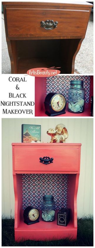 painted and decoupaged nightstand makeover, decoupage, painted furniture