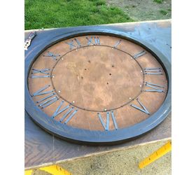 repurposed tabletop to wall clock, painted furniture, repurposing upcycling, wall decor