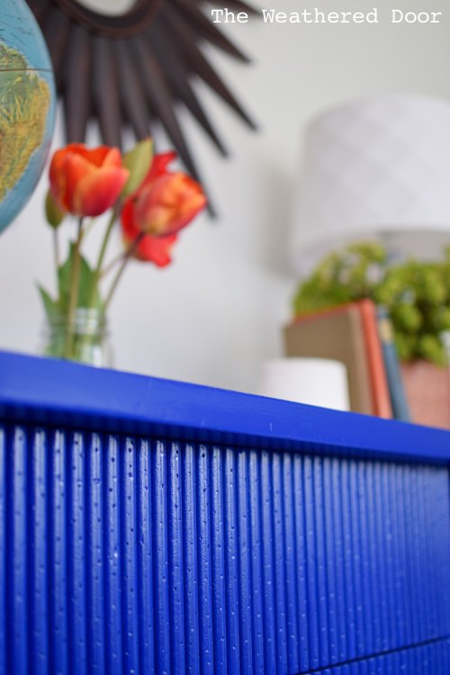 klein blue american of martinsville bamboo dresser makeover, painted furniture