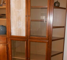 Cabinet With Glass Doors Makeover With Wallpaper Hometalk