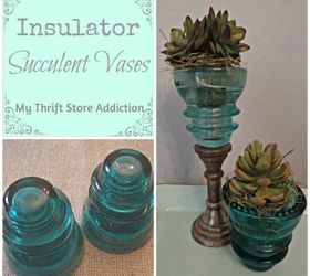 repurpose glass insulators as succulent vases, gardening, home decor, repurposing upcycling, succulents