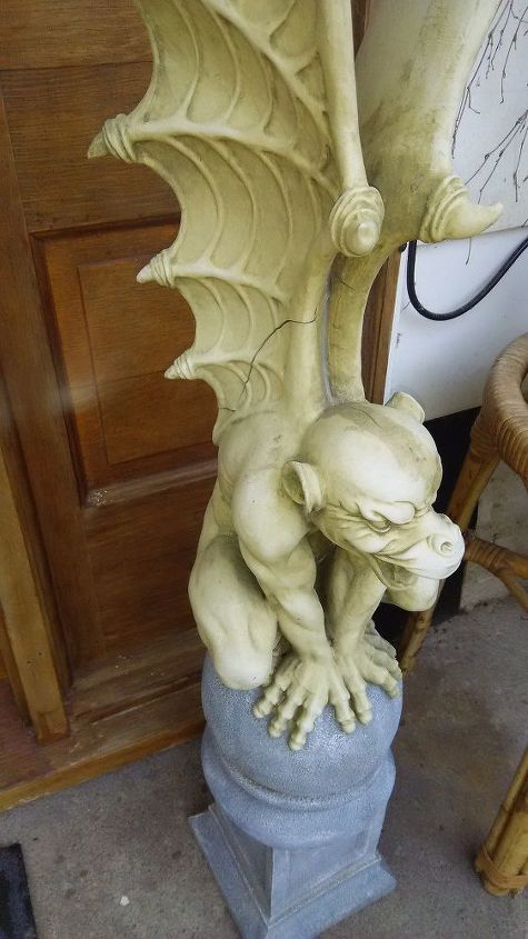 q ideas on revamping a gargoyle statue, home decor, how to, repurposing upcycling
