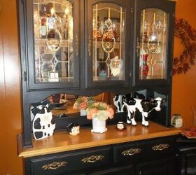 hutch painted black, painted furniture