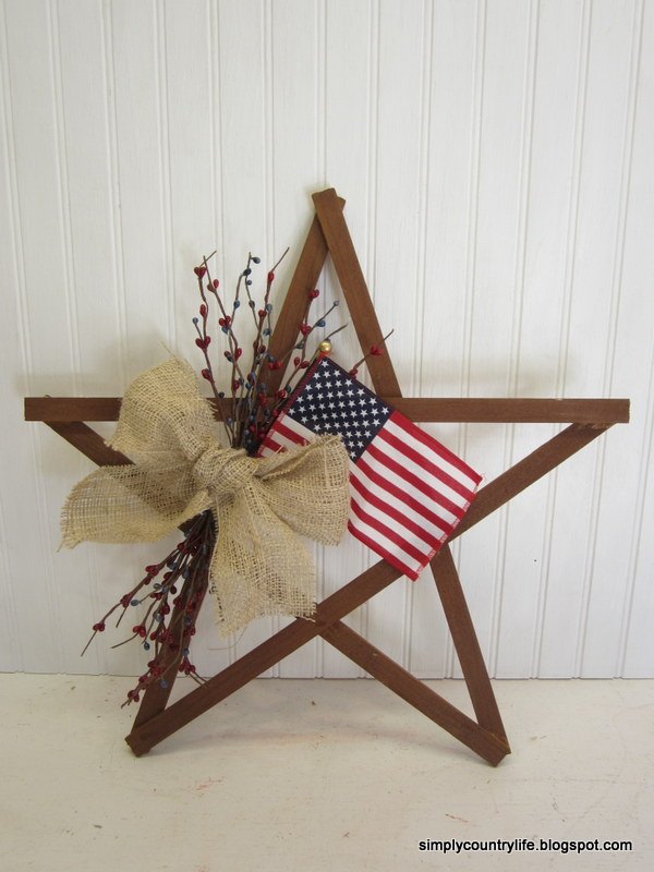 alternativa para 4 de julho scrap wood star wreath