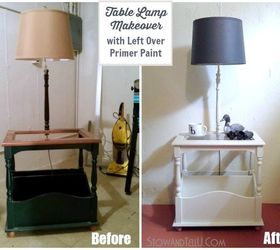 table lamp makeover with primer paint, lighting, painting