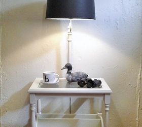 table lamp makeover with primer paint, lighting, painting