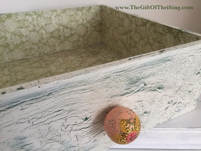 diy faux decorative dresser drawers, decoupage, painted furniture, repurposing upcycling