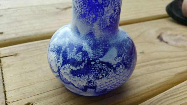 lacey blue vase, crafts, how to