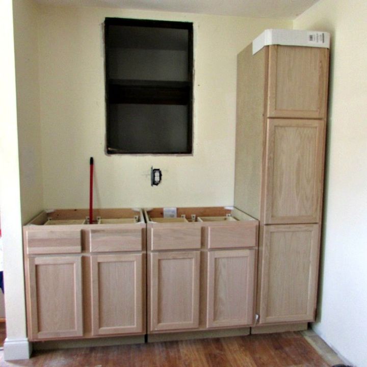 butlers pantry using stock cabinets, closet, kitchen cabinets, kitchen design, woodworking projects