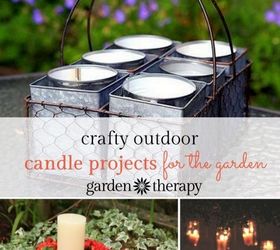 diy outdoor table centerpiece with flowers and candles, container gardening, flowers, gardening, outdoor living