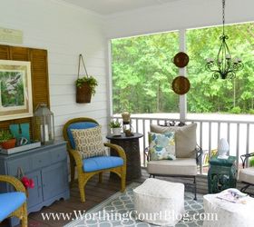 a southern screened porch decor update, chalk paint, outdoor furniture, outdoor living, painted furniture, porches, repurposing upcycling