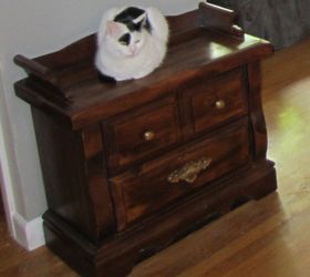 repurposed end table to hidden litter box, painted furniture, pets animals, repurposing upcycling