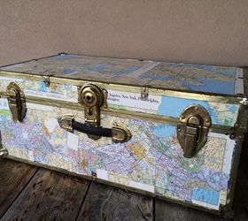 treasure chest decoupage with maps, crafts, decoupage, how to, repurposing upcycling