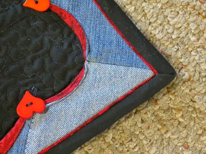 new techniques for quilt from repurposed jeans, crafts, how to, repurposing upcycling, wall decor