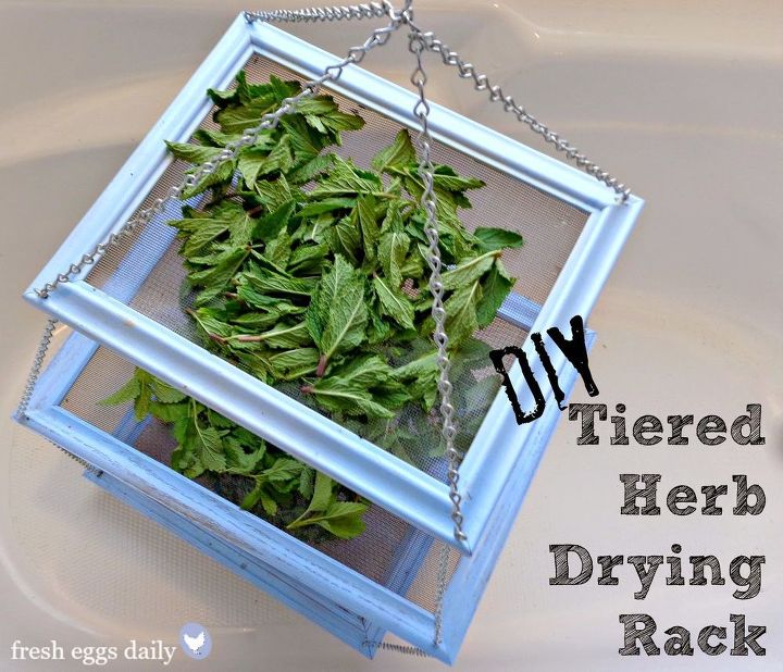 turn old picture frames into an herb drying rack, repurposing upcycling