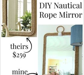 diy nautical rope mirror inspired by, crafts, home decor, repurposing upcycling