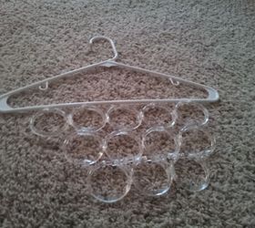 scarf holder made from hanger and shower curtain rings, closet, crafts, how to, repurposing upcycling