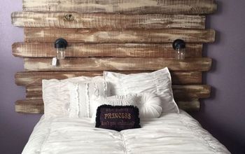 Turned Fence Boards Into a Shabby Chic Headboard