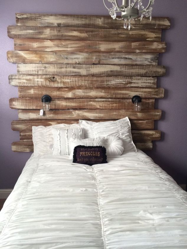 turned fence boards into a shabby chic headboard, bedroom ideas, fences, painted furniture, repurposing upcycling, shabby chic