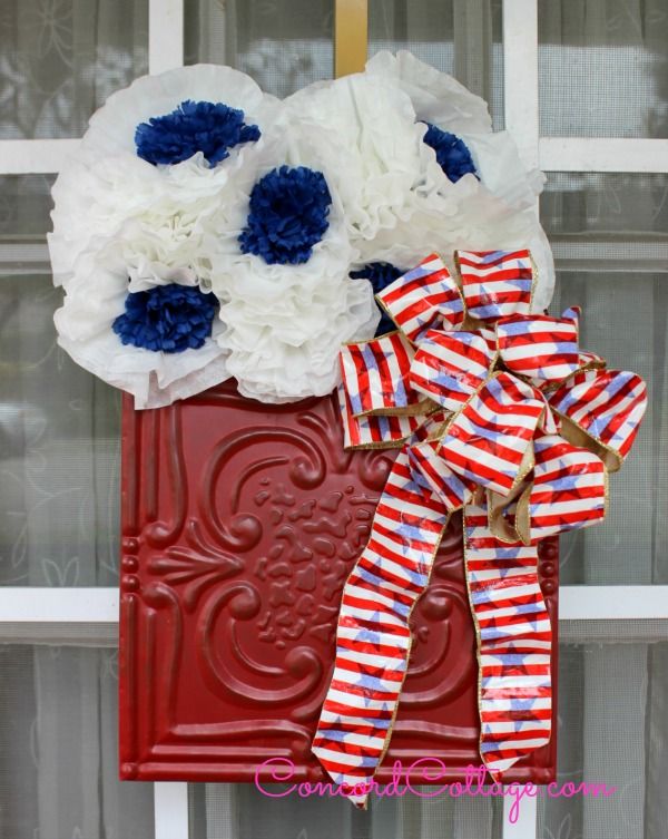 patriotic door hanger, crafts, patriotic decor ideas, seasonal holiday decor, wreaths