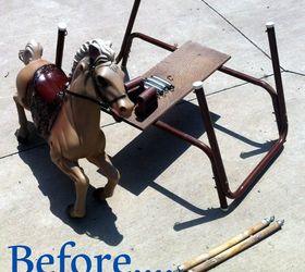 vintage riding horse upcycle, repurposing upcycling