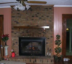 transform your dated brick fireplace with one coat of paint under 31, chalk paint, fireplaces mantels, painting