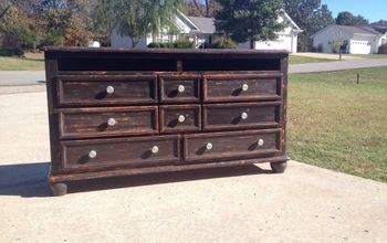 Dresser turned entertainment console: Pottery Barn style!