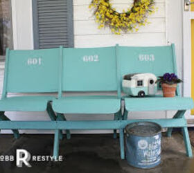 a painted bench, curb appeal, outdoor furniture, painted furniture