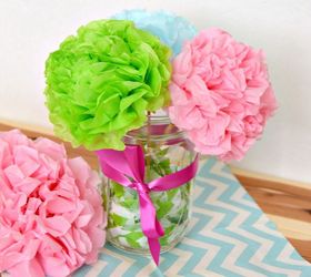 easy tissue paper flowers, crafts, how to