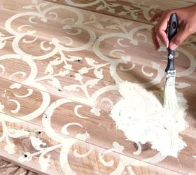 diy stenciled pallet wood floor doormat, flooring, how to, outdoor living, painting, pallet, repurposing upcycling