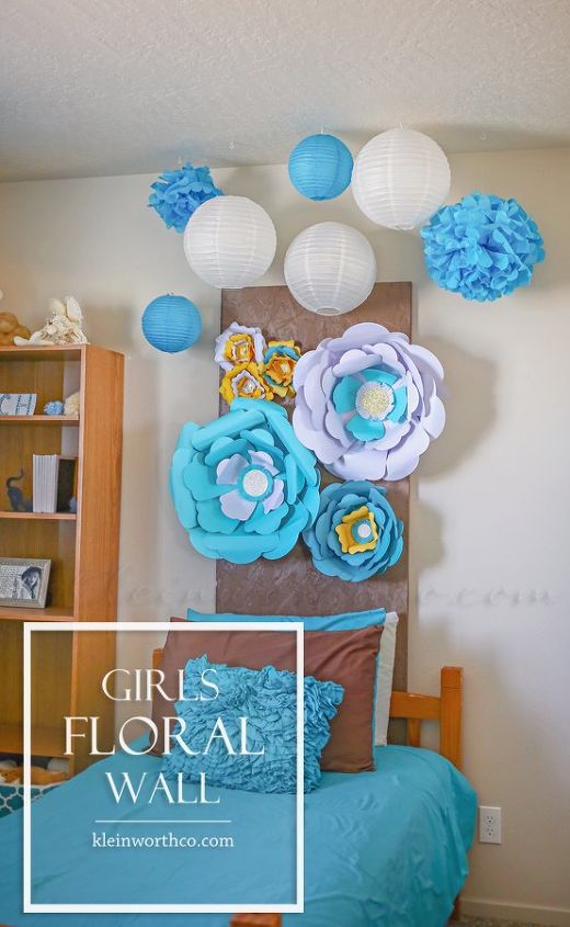 girls floral wall, crafts, how to, wall decor