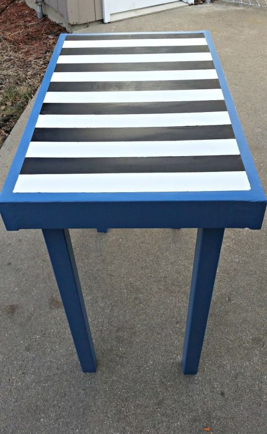 my first kreg jig project an easy scrapwood striped table, diy, how to, painted furniture, woodworking projects