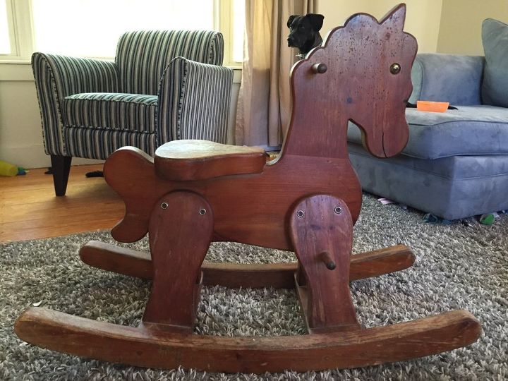 q old rocking horse id, painted furniture, repurposing upcycling