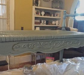 little blue bench, painted furniture
