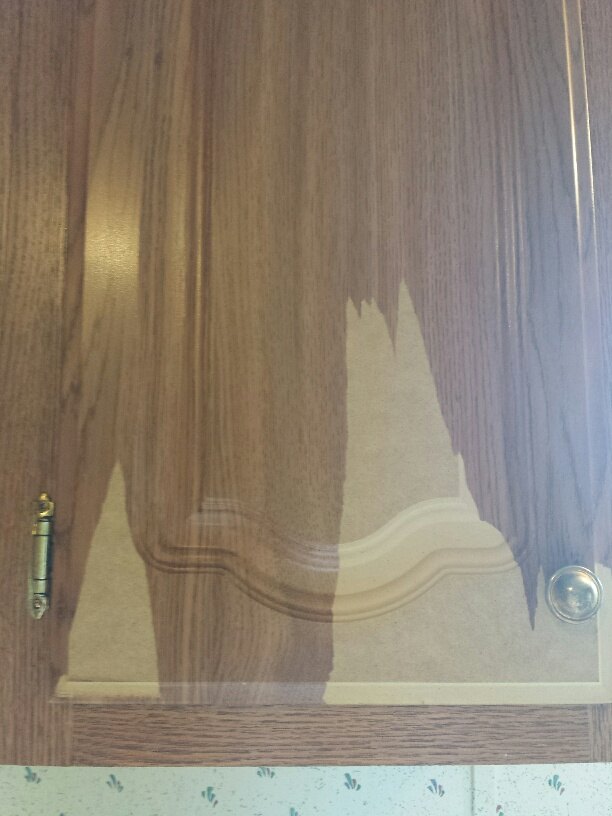 How To Paint Peeling Paper Covered Cabinets Hometalk