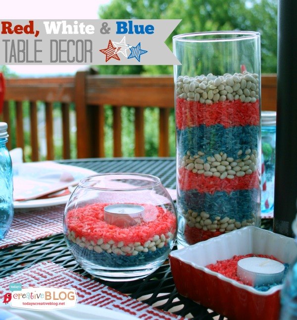 decorao de mesa patritica vermelha branca e azul