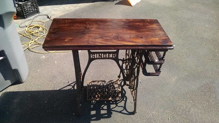 upcycled old singer sewing machine painted furniture repurposing upcycling