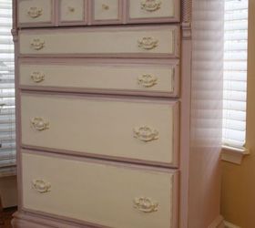 pink and white chest of drawers, chalk paint, painted furniture
