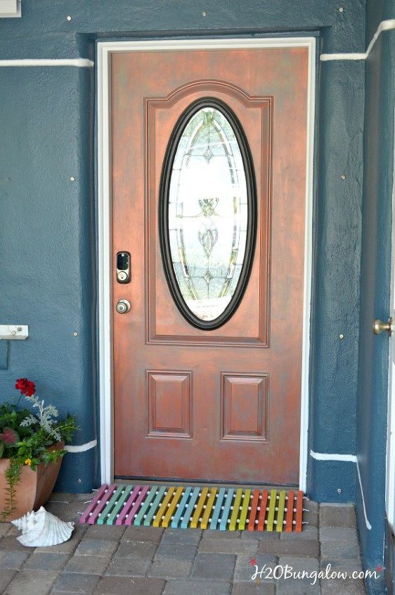 diy wood doormat, doors, how to, outdoor living