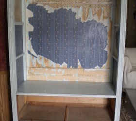 removing wallpaper on cabinet inside back