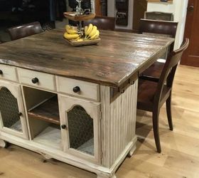 from buffet to rustic kitchen island, kitchen design, kitchen island, painted furniture, repurposing upcycling, rustic furniture, to this gorgeous rustic kitchen island