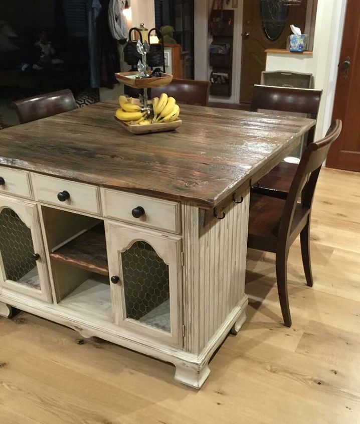 How To Turn Buffet To Rustic Kitchen Island Diy Hometalk